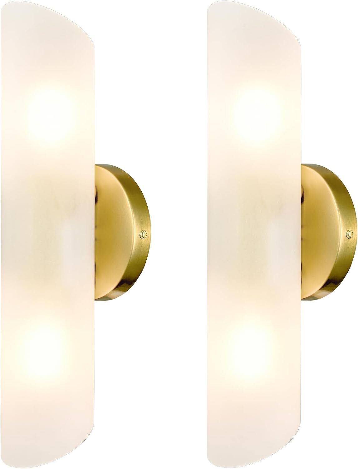 Wall Sconce Pair, Frosted Glass